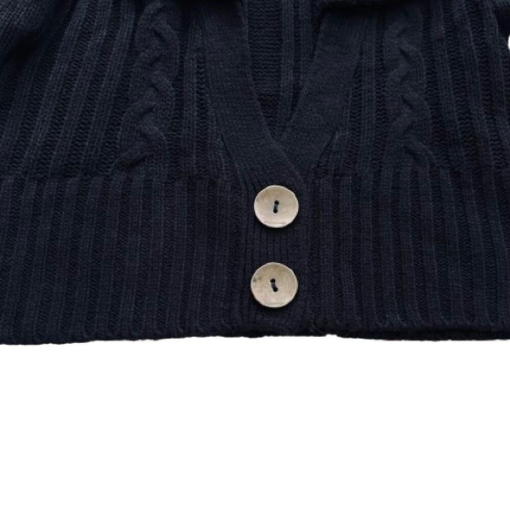Sweater Project Cardigan Black Shawl Collar Crop Cropped Ribbed Sweater XL NEW - Picture 9 of 12
